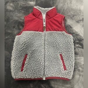 Carters zip Sherpa Vest Burgundy and Grey